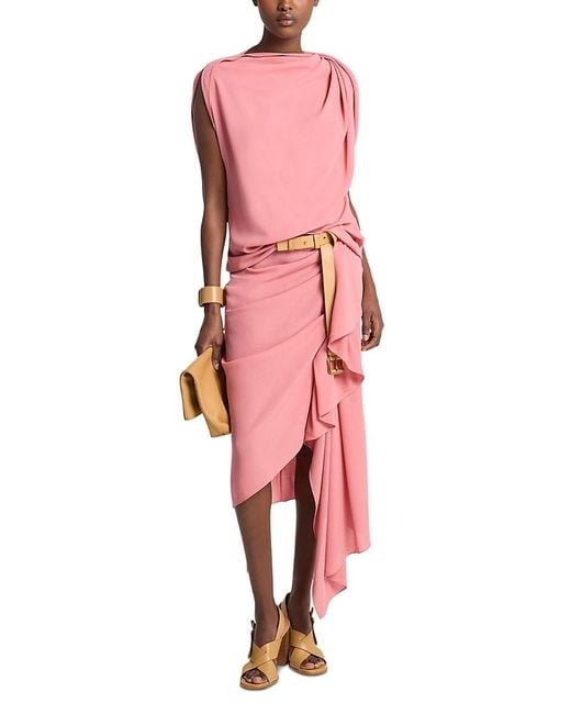 Michael Kors Pink Draped Wool Blouse