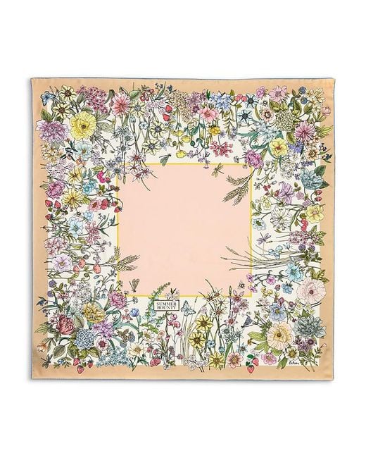 Echo White Summer Bounty Silk Square Scarf