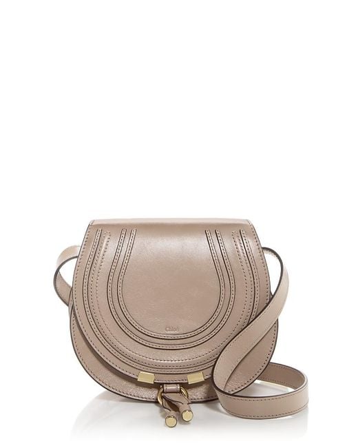 Chloé Gray Marcie Small Leather Saddle Bag
