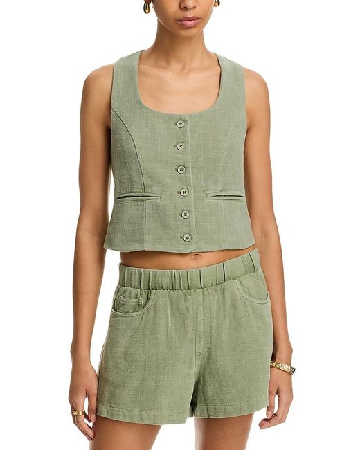 Blank NYC Green Button Front Vest