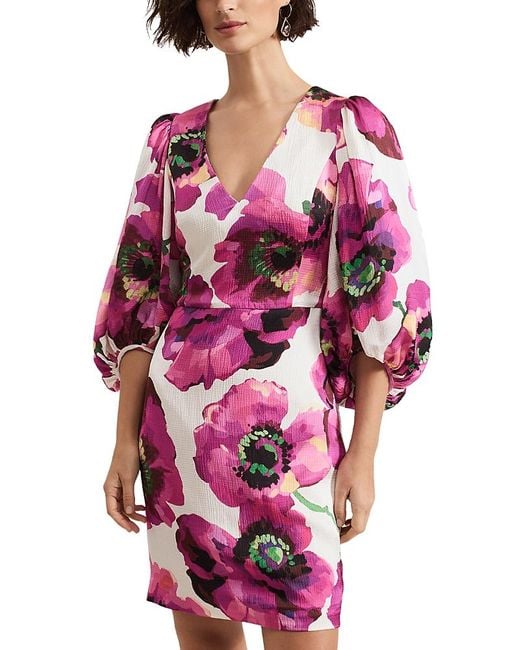 Phase Eight Pink Fiona Floral Print Dress