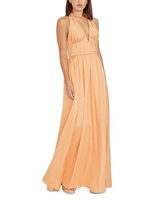 Dress the Population Natural Rhea Cut Out Halter Neck Maxi Dress