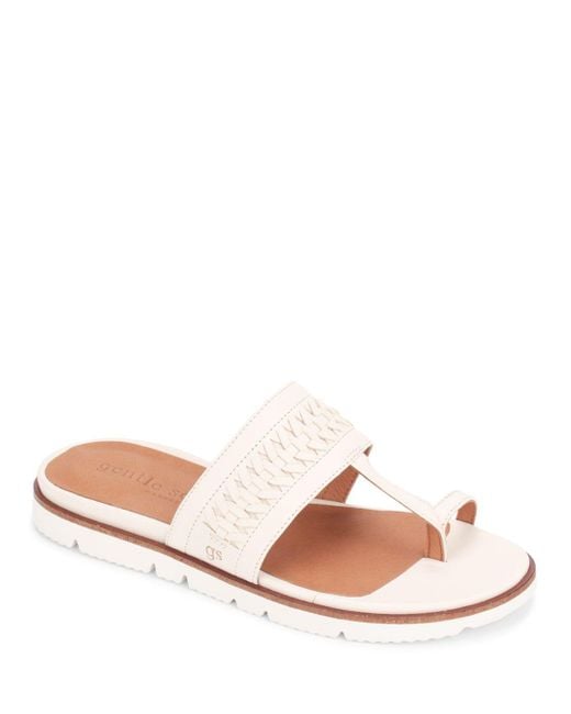 Gentle Souls Leather Lavern Lite Thong Sandals in White - Lyst
