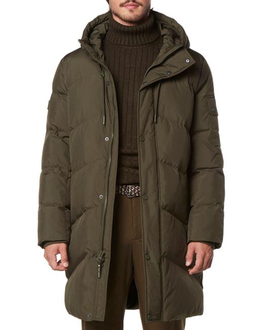 Andrew Marc Sullivan Chevron Quilted Knee Length Parka With Hood in ...