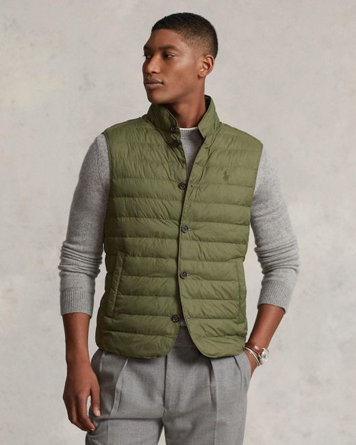 Polo Ralph Lauren Water Repellent Sport Coat Vest in Green for Men | Lyst