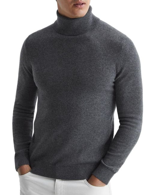 Reiss Regal Cashmere Solid Slim Fit Turtleneck Sweater in Gray for Men ...