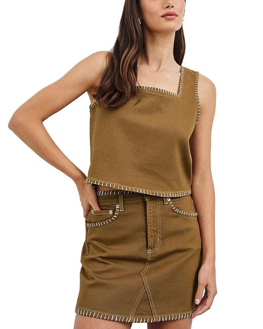 Rails Brown Laurel Contrast Stitch Mini Skirt