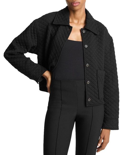 Vince Black Quilted Collared Jacket