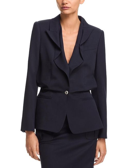 McQueen Blue Folded Lapel Single Breasted Jacket