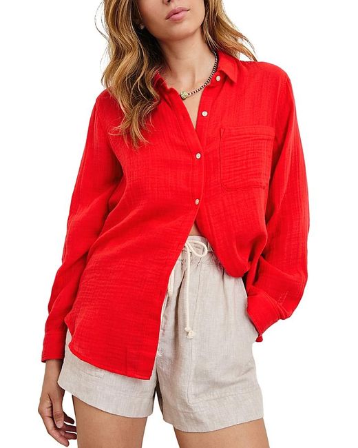 Rails Red Ellis Cotton Gauze Button Down Shirt