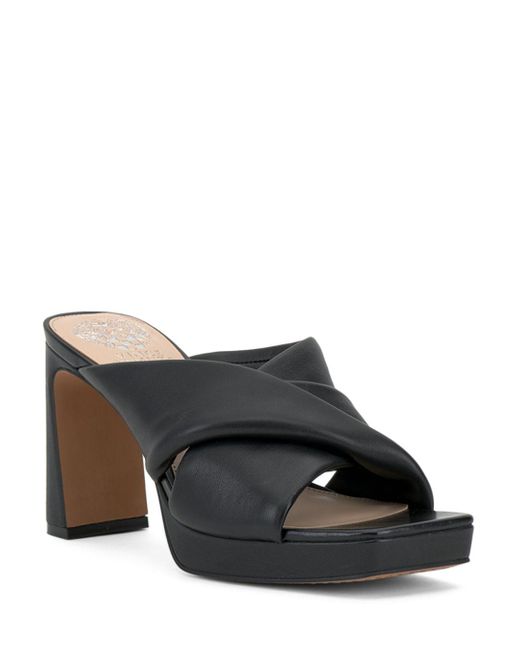 Vince Camuto Elmindi Square Toe Crossover High Heel Sandals in Black | Lyst