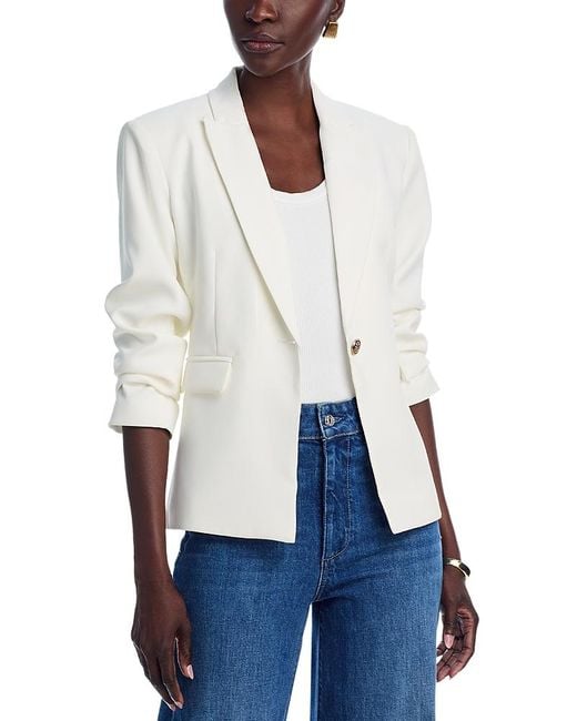 Aqua Women's White Side Button Blazer