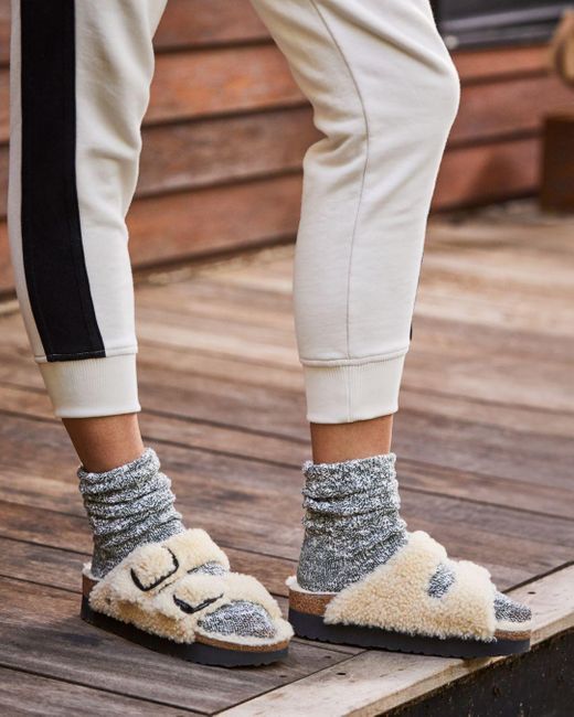 birkenstock shearling slides