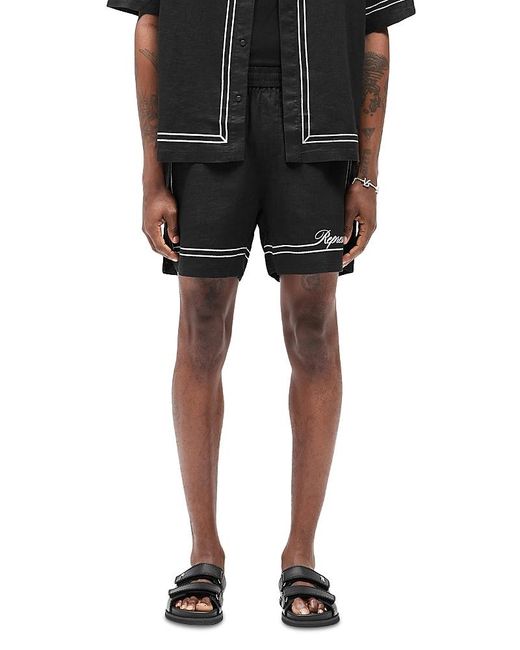 Represent Black Border Shorts for men