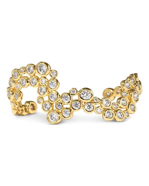 Alexis Metallic Asterales Cubic Zirconia Wave Cuff Bracelet