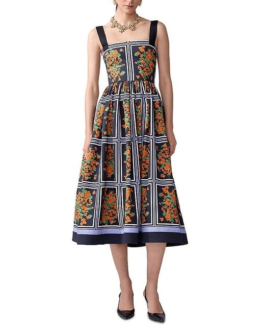 Carolina Herrera White Printed Midi Dress