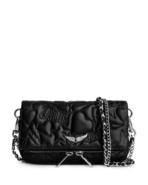 Zadig & Voltaire Cotton Rock Quilted Charms Bag in Black | Lyst