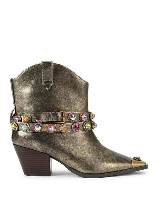 Kurt Geiger Green Regent Embellished Booties