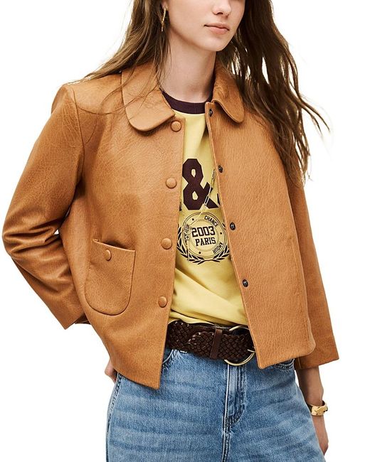 Ba&sh Brown Bilos Leather Jacket