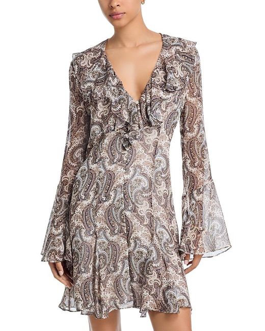 Veronica Beard Gray Adrienne Silk Dress