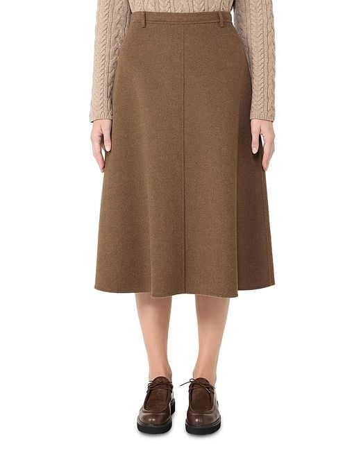 Max Mara Natural Gloria Wool Skirt