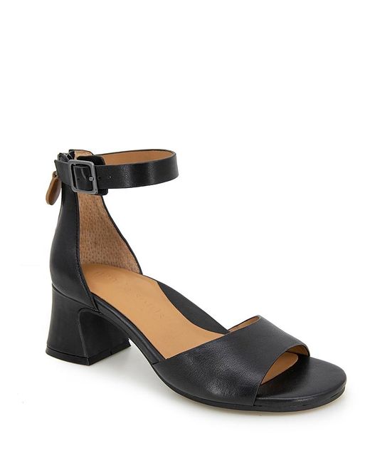 Gentle Souls Black Iona Ankle Strap High Heel Sandals