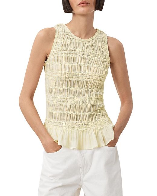 AllSaints White Marion Shirred Top