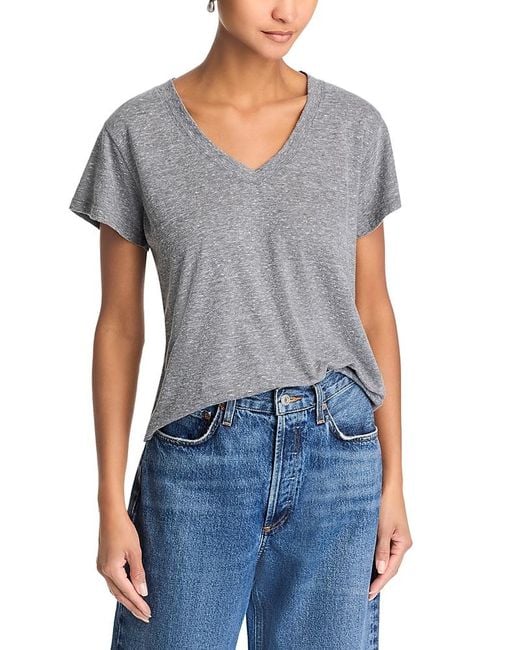 PERFECTWHITETEE Blue Hendrix V Neck Tee