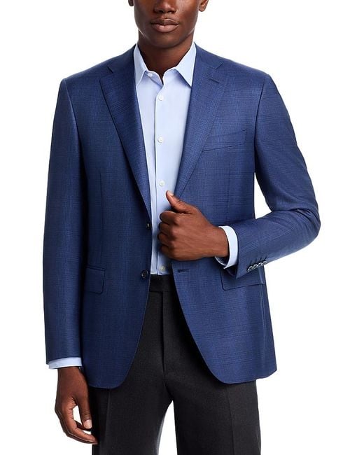 Canali Blue Siena Regular Fit Tonal Sportcoat for men