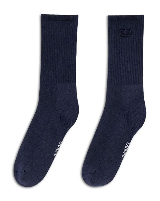 Sandro Blue Double S Embroidered Socks for men