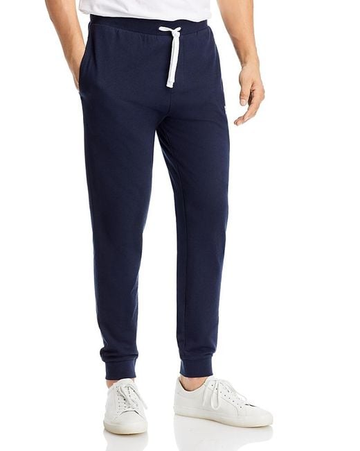 Boss Blue Ease Cotton Logo Print Joggers Regular Fit for men