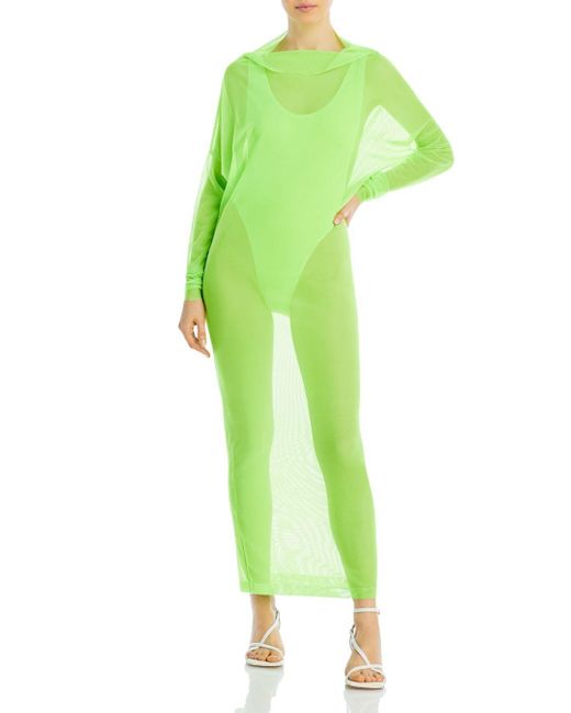 Norma Kamali Green Dolman Sleeve Swim Cover - Up Dress