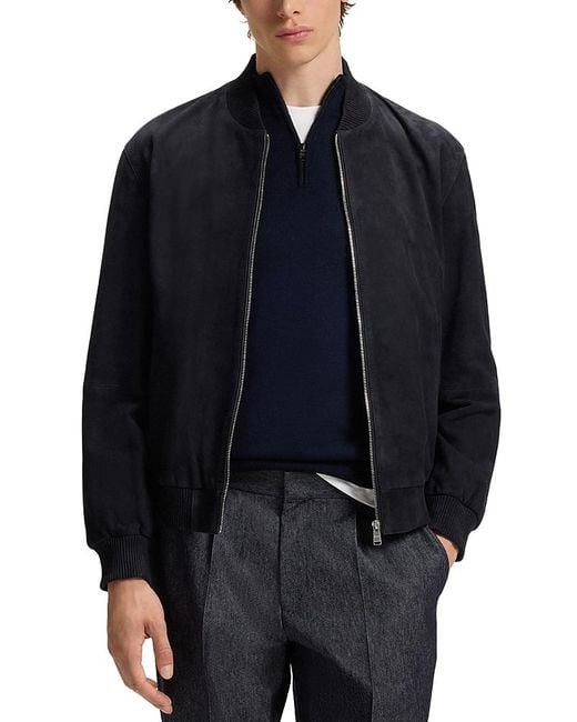 BOSS Men's Blue H-Muller Jacket