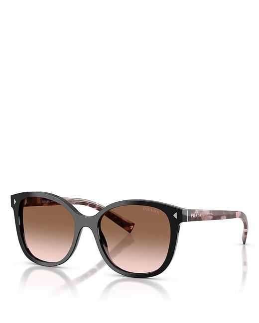 Prada Black Square Sunglasses, 55Mm