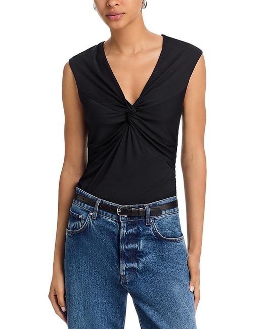 Rag & Bone Blue Luca Twist V Neck Top
