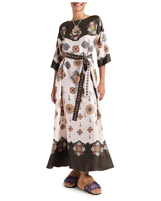 LaDoubleJ Multicolor Muumuu Round Neck Nucleus Placee Dress