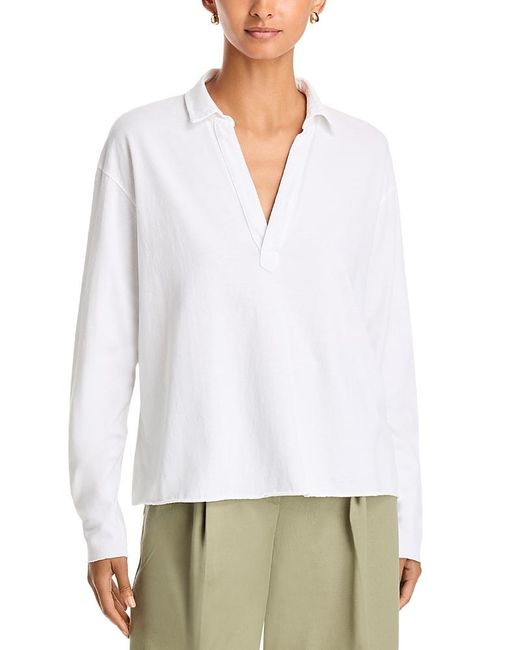 Frank & Eileen White Patrick Cotton Collared Sweatshirt