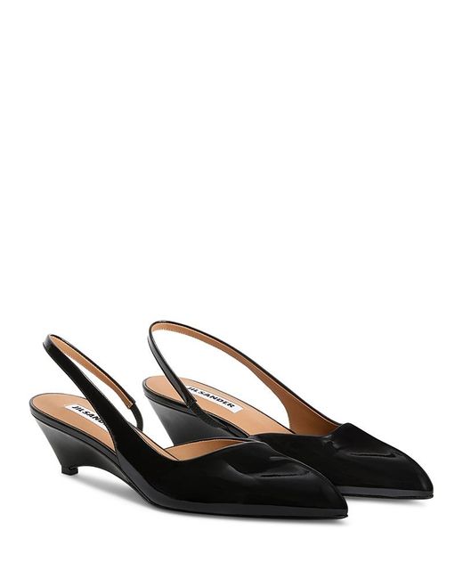 Jil Sander Black Arc Slingback Pumps