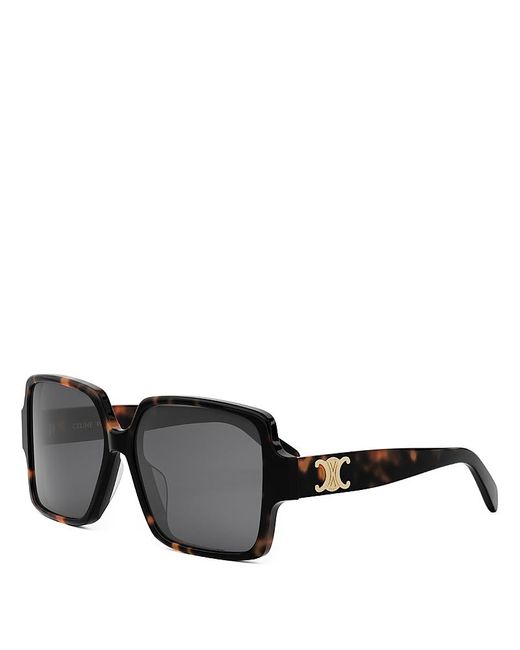 Céline Gray Triomphe Square Sunglasses, 60Mm