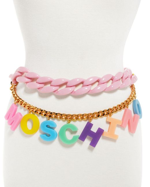 Moschino Bijoux Small Chain Link Logo Belt | Lyst