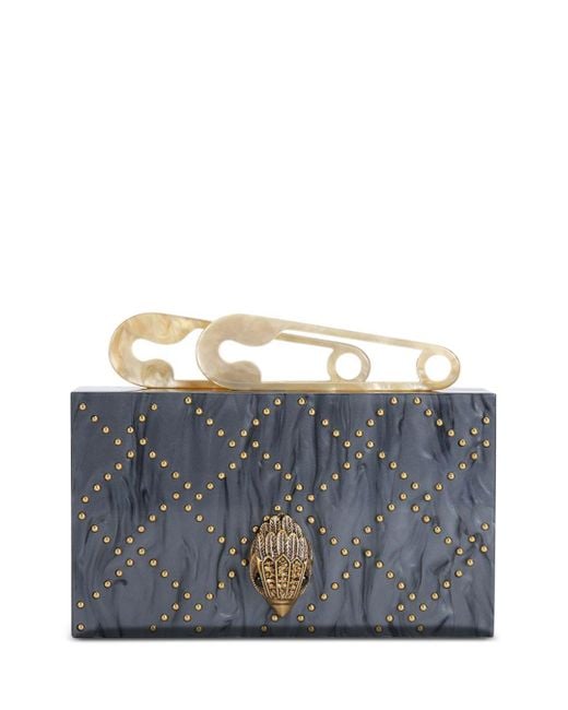 Kurt Geiger Safety Pin Box Small Clutch in Gray Lyst