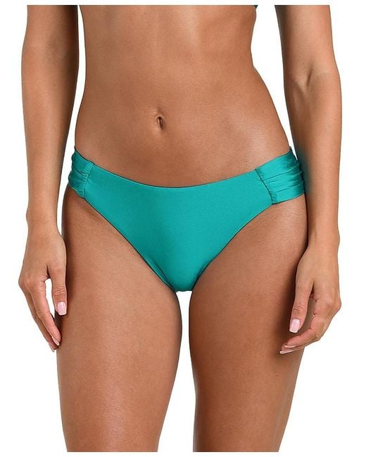 Sunshine 79 Blue Solid Shirred Side Hipster Bottom