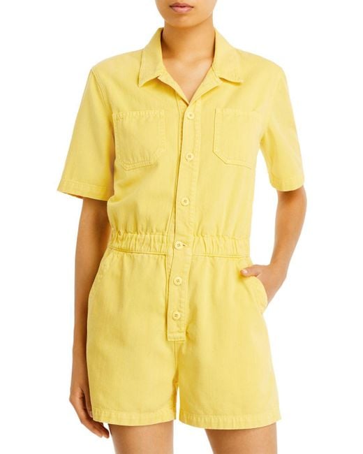 Mother Yellow The Springy Short Romper