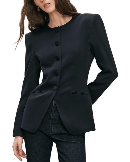Veronica Beard Black Wryllen Collarless Jacket