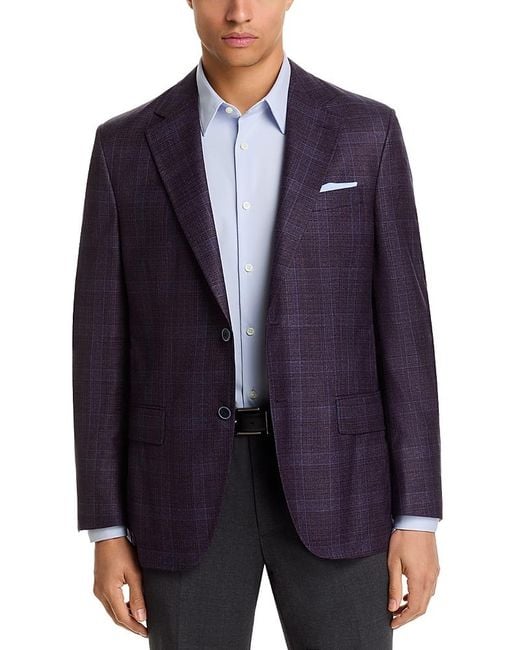 Peter Millar Blue Tonal Plaid Hyperlight Soft Jacket for men