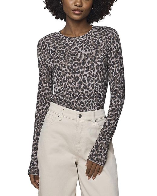 Splendid Gray Print Long Sleeve Tee