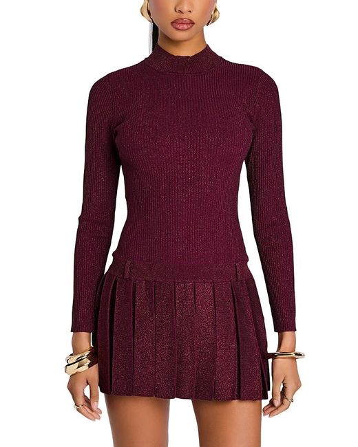 retroféte Purple Devika Knit Mini Dress