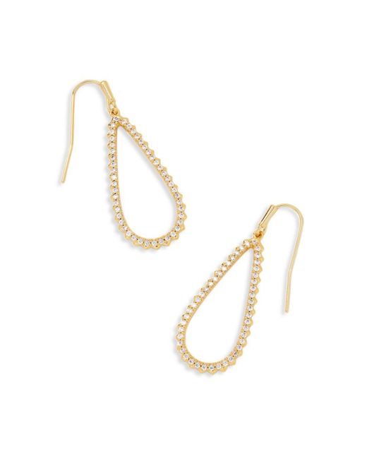 Kendra Scott Payton Pav Open Frame Drop Earrings In Gold White 
