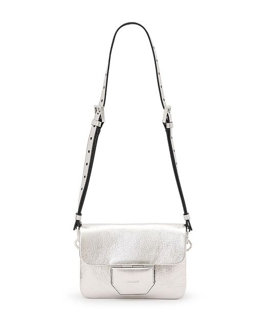 AllSaints White Jupiter Metallic Crossbody