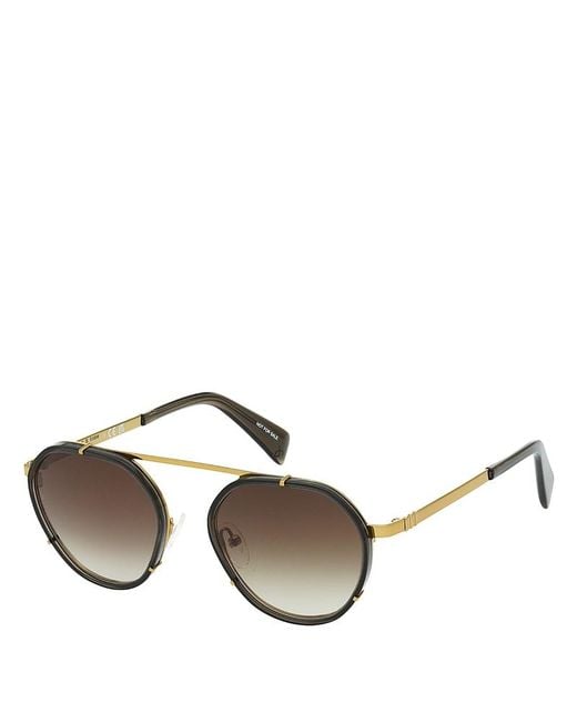 Rag & Bone Metallic Round Sunglasses, 51Mm